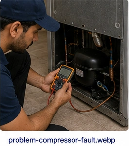 IntelliSense inverter compressor fault — Whirlpool's inverter technology needs specific diagnostic equipment, not a standard compressor check