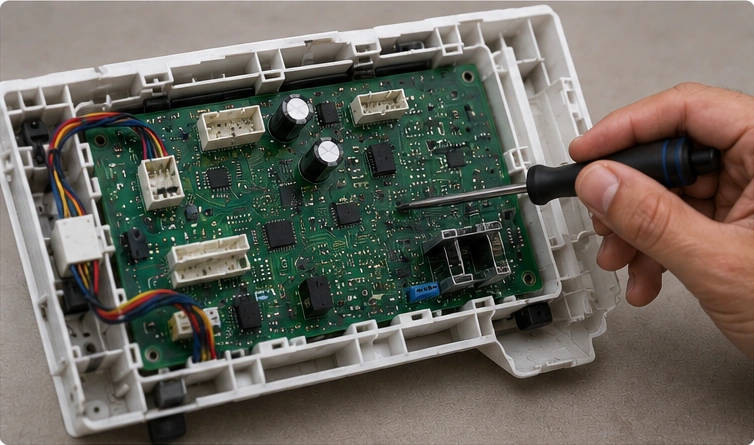 PCB/control board sensitivity — Bosch machines can show fault codes from minor power fluctuations, not always a real hardware fault
